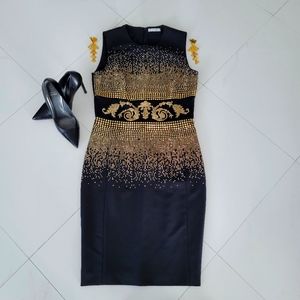 Versace Collection black with gold sequins dress sz 6